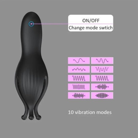 Potente Masturbatore per glande Kron vibrazioni 10 x silicone Premium ricarica