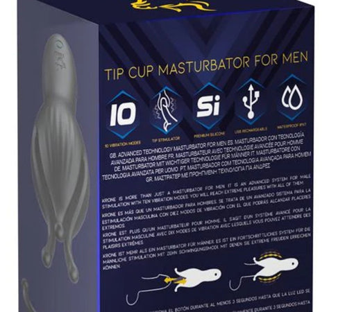 Potente Masturbatore per glande Kron vibrazioni 10 x silicone Premium ricarica