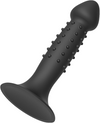 Plug anale 12 cm con rilevi stimolanti nero silicone giochi ano nuovo