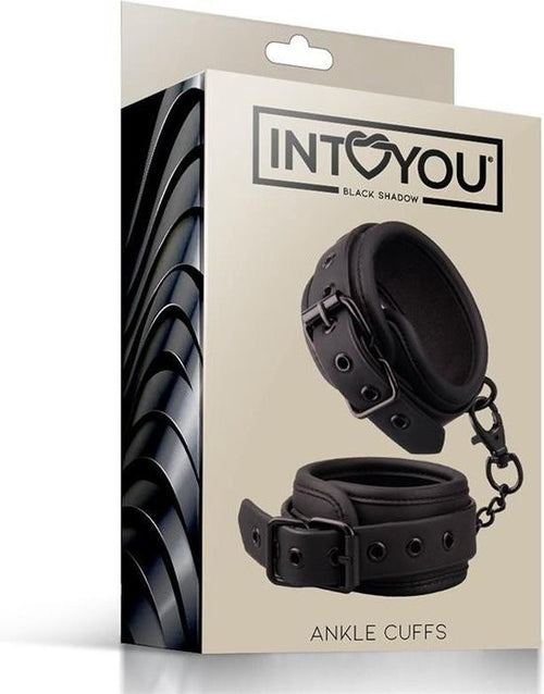 Black Shadow cavigliere bondage vegano nere imbottite catena BDSM fetish