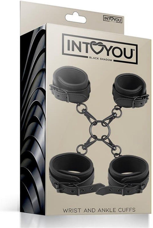Black Shadow Set manette per polsi e cavigliere bondage imbottite per BDSM