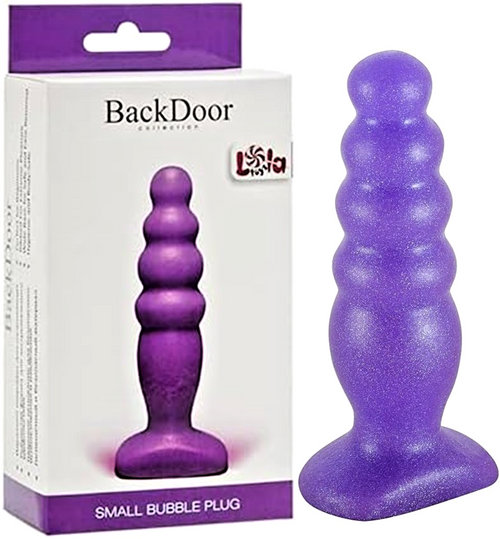 plug anale Small Bubble Back door viola 11 cm giochi anal progressivo
