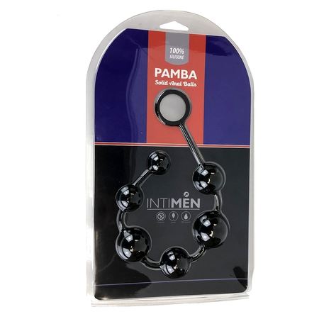 Catena Palle anali 40 cm con 6 balls nero silicone diamtro max 3,8 cm