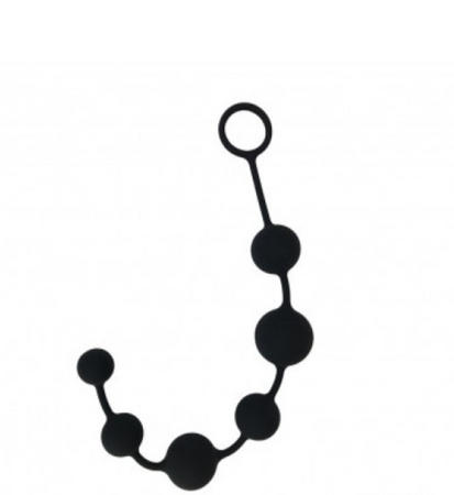 Catena Palle anali 40 cm con 6 balls nero silicone diamtro max 3,8 cm