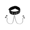 Fetish collare con pinze per capezzoli nero pelle Bondage BDSM fetish