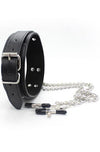 Fetish collare con pinze per capezzoli nero pelle Bondage BDSM fetish