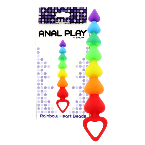 Stimolatore anale Progressivo 7 cuori Arcobaleno 21,5 cm silicone per max 3,4
