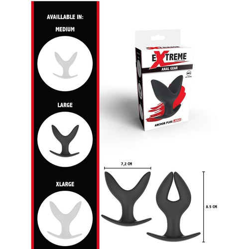 Ancora Anale Large Extreme nero silicone per giochi anali Anal anchor plug
