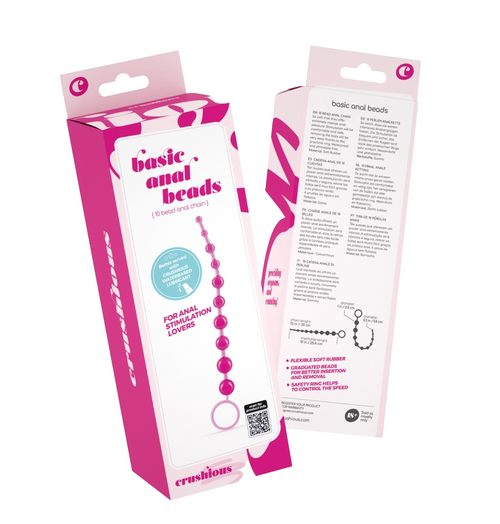 Stimolatore progressivo 10 perle anali rosa loop estrazione flessibile 25 cm