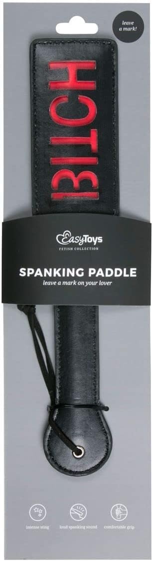 Sculacciatore Premium Spanking SLUT nero 32 pelle fetish bondage BDSM sadomaso