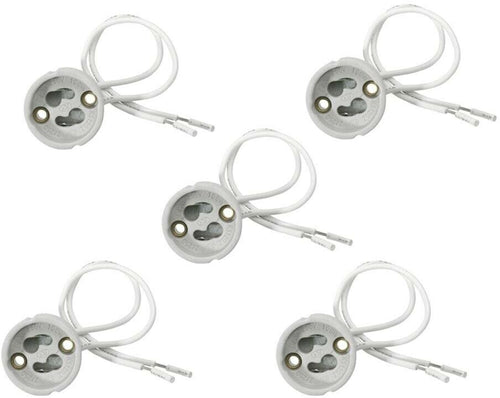 10 Adattatore Attacco Gu10 Per Faretto . 220v Incasso In Ceramica Porta Lampadina Each
