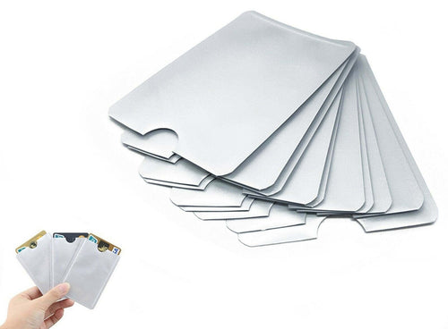 10 CUSTODIE CARTA CREDITO BANCOMAT RFID NFC ALLUMINIO ANTI CLONAZIONE TESSERA AI