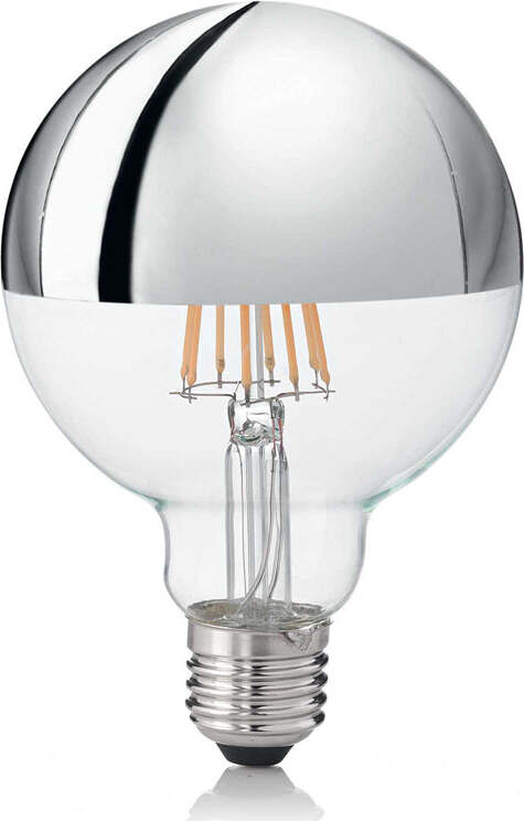 10-Lampadine-Led-Globo-D95-E27-8-Watt-3000-K-520-Lm-Trasparente-Cromo