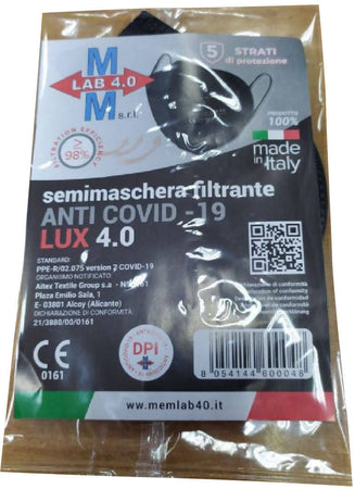 10 Mascherine FFP2 Protettive Nere Certificate CE0161| Bfe ≥98% | CE 0161 MMLAB Sigillate Singolarmente Mascherina FFP2 Nera Prodotta in Italia Ce 0161 € 0.99 Cad