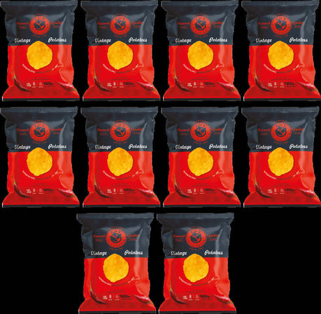 10 pacchetti di patatine( trasporto incluso ) 40g al peperoncino dolce gluten free e senza olio di palma