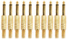 10 pezzi Connettore Jack Mono Volante a Saldare Placcato Oro 6.35mm Maschio Max-Tonsen