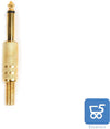 10 pezzi Connettore Jack Mono Volante a Saldare Placcato Oro 6.35mm Maschio Max-Tonsen