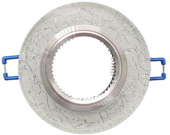10 Porta Faretto Da Incasso Supporto Tondo Portafaretti Vetro Color Argento P15