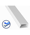 10 Pz Profili Passacavi Canalina Con Biadesivo In Pvc Colore Bianco 2 Mt 20x10mm