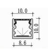 10 Pz Profilo In Alluminio 2 Mt Lineare A Plafone Sezionabile Striscia Led Al-20