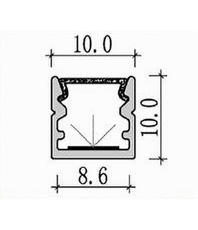 10 Pz Profilo In Alluminio 2 Mt Lineare A Plafone Sezionabile Striscia Led Al-20