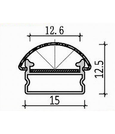 10 Pz Profilo In Alluminio Bombato A Plafone Sezionabile 2mt Per Strip Led Al-01