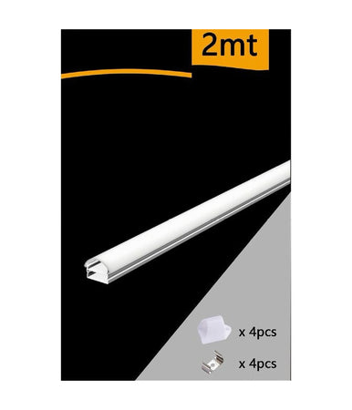 10 Pz Profilo In Alluminio Bombato A Plafone Sezionabile 2mt Per Strip Led Al-01