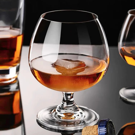 Calici decorativi in vetro trasparente per whisky 350 ml set da 4