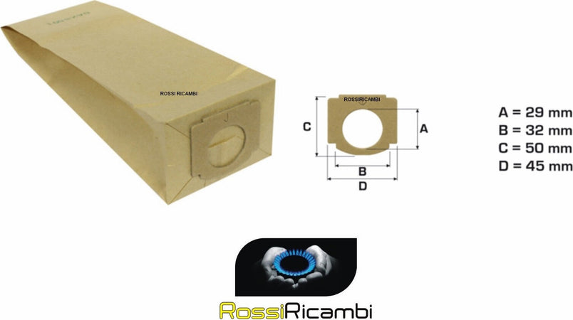 100 GRADI FISELDEM 5 SACCHETTI ASPIRAPOLVERE SCOPA ELETTRICA SLIM SUPER - Casa e cucina/Aspirapolvere e pulizia di pavimenti e finestre/Accessori per aspirapolvere/Sacchetti per aspirapolvere/Sacchetti per aspirapolvere verticale Rossi Ricambi - Venetico Marina, Commerciovirtuoso.it