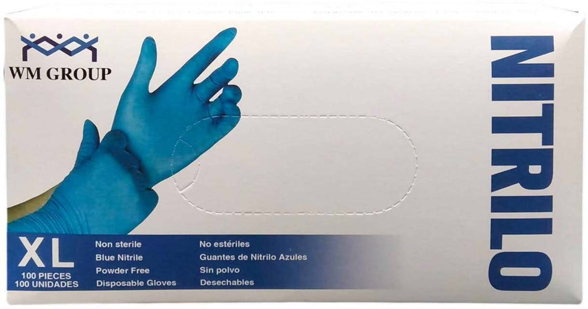 100 Guanti in Nitrile Nitrilo DPI Senza Polvere Pulizia Industria Estetica