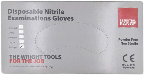 100 Guanti in Nitrile Senza Polvere Essential Range Alto Spessore Pulizia Industria Estetica