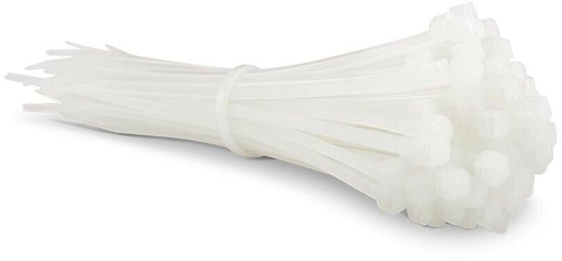 100 Pezzi Fascette Cablaggio Fascetta Elettricista 3.6 X 250 Mm In Nylon Bianco Tools