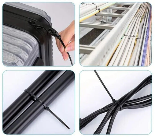 100 Pezzi Fascette Elettricista Fascetta Di Cablaggio 2.5 Mm 10 Cm In Nylon Nero Tools