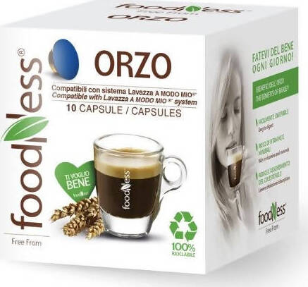 100 pezzi Foodness Capsule Compatibili A Modo Mio, Orzo 10x10 pz Compostabile Capsule A Modo Mio Non solo caffè online - Albano Laziale, Commerciovirtuoso.it