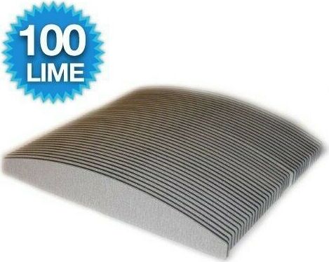 100-X-Lime-Mezza-Luna-Bilaterale-Grana-100/180-Per-Ricostruzione-Unghie-Nail-Art