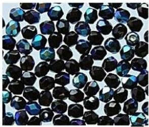 1000-6-mm-Tondo-Sfaccettato-Perline-Di-Vetro-Nero