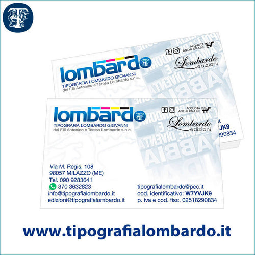 1.000 Biglietti Da Visita 8,5x5,5 Cm In Cartoncino Patinato 300gr. Personalizzabili Stampa e Tipografia Tipografia Lombardo - Milazzo, Commerciovirtuoso.it