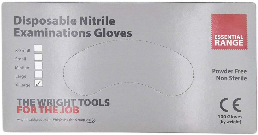 1000 Guanti in Nitrile Senza Polvere Essential Range Alto Spessore Pulizia Industria Estetica