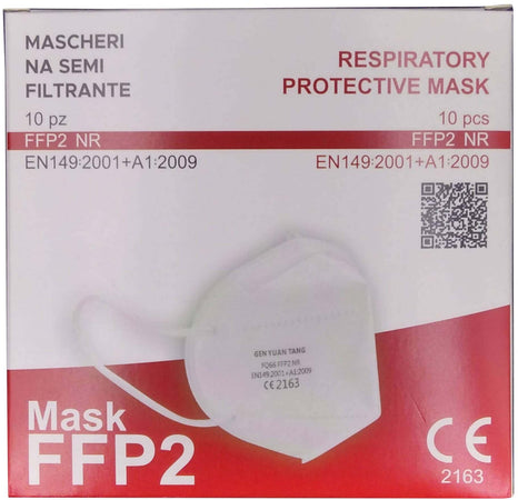 1000 X Mascherine FFP2 NR Bianche Certificate Ce2163 Mascherine Zhejiang Gen Yuan Tang Medical Technology Certificazione Ce2163- Dpi | Bfe ≥95% | Imbustate Singolarmente € 0.39 Cad.