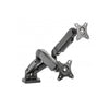 Supporto da scrivania in Alluminio per 2 Monitor 13-27'' con Molla a Gas