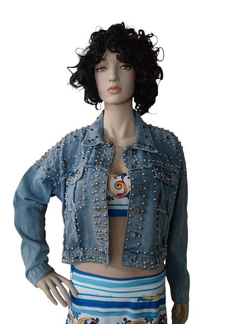 Giacca di jeans borchie