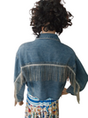 Giacca jeans con strass luccicanti