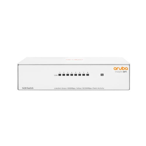 HPE Aruba Networking Networking Instant On Switch 8p Gigabit 1430 (HPE Networking Instant On 1430 8G Switch - Switch - unmanaged - 8 x 10/100/1000 - desktop, montaggio a parete - BTO)