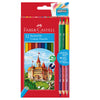 Astuccio 12 Matite Colorati Eco Il Castello+3 Bicolor Faber Castell