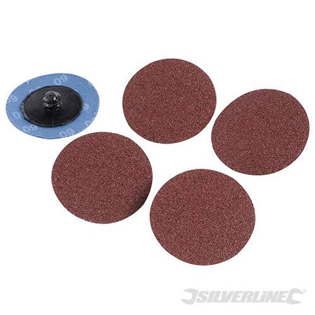 Dischi abrasivi a cambio rapido in ossido di alluminio per platorelli di 50mm Silverline