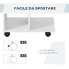 tavolino con ruote da salotto soggiorno caffè divano moderno bar bianco cucina camera da letto legno 888833-779WTFFR
