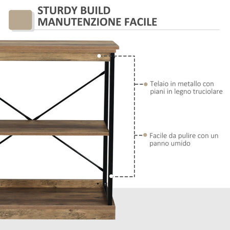 libreria mobile scaffale libri libreria da parete muro grande soggiorno salotto ingresso camera ufficio studio in legno mobiletto marrone 8BC838-101DAB