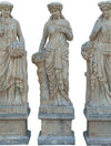 Biscottini Set statue quattro stagioni in pietra L56xPR56xH225 cm complete basi ciascuna