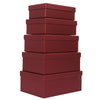 Set 5 Scatole Regalo In Cartone Fantasia Burgundy