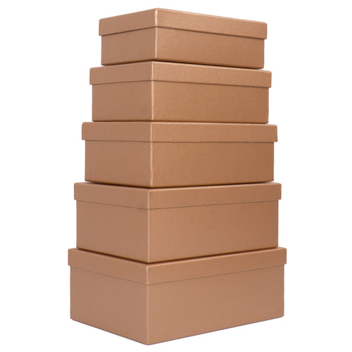 Set 5 Scatole Regalo In Cartone Fantasia Caramel